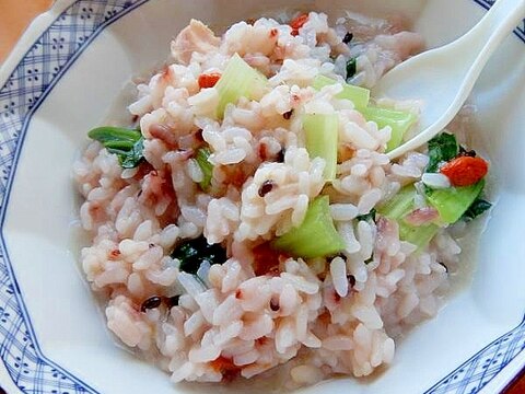 糠漬け鶏むね肉で❤おもてなし中華粥♪（クコの実）